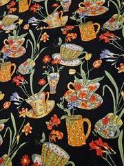 43 X 46 INDULGENCE S#4383 by Hoffman Intl Fabrics Tea Cups Flowers