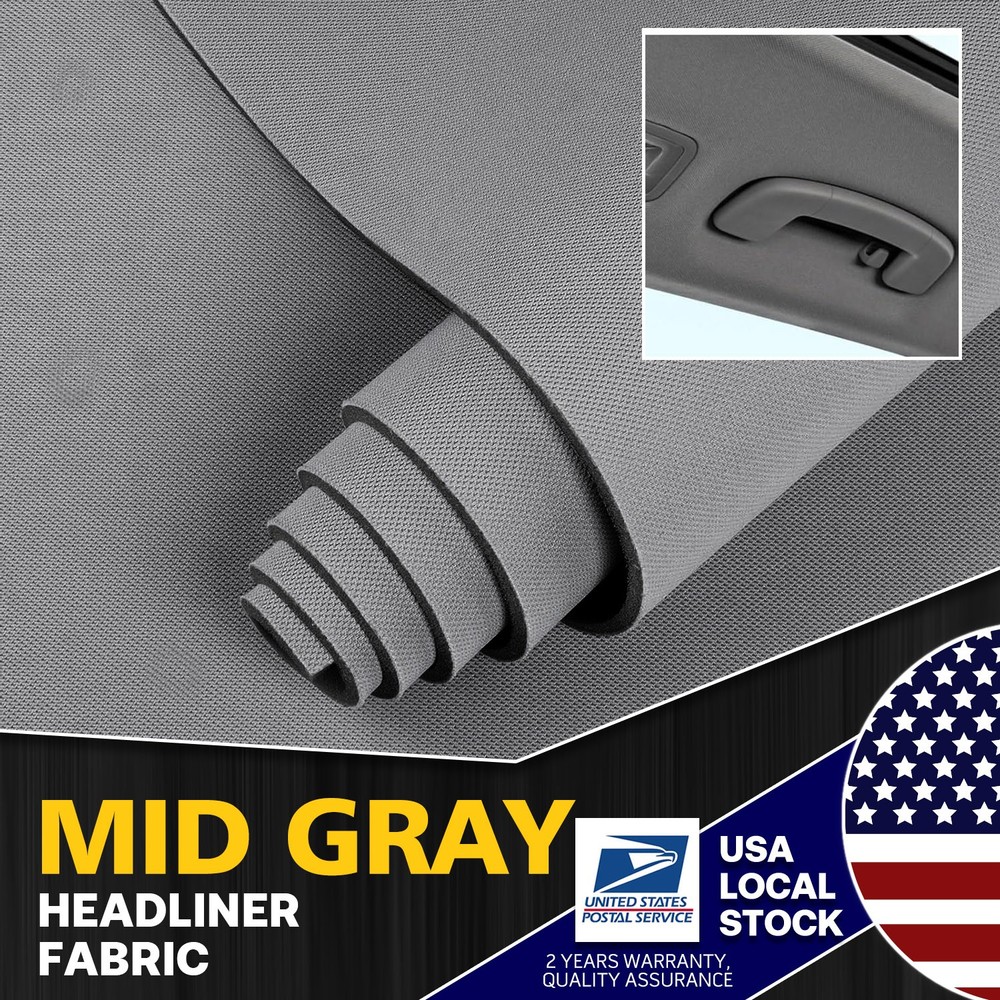 60″W Auto Headliner Fabric 1/8″ Foam Backed Car Roof Lining Replacement Material