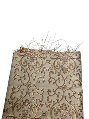 VTG Ornate Woven Fabric Gold Beige Pink Damask Baroque Scrolls Swirl 1 lb. 9 oz.