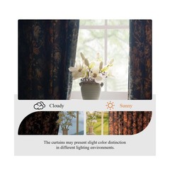 StangH Black Velvet Curtains 84 inches Long – Printed Floral De… USA FAST SHIP