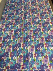 Fabric Lot 3 Yds 33 Ins 44 W “Mod Lilac Daisy Dance” Tutti Fruitti Purple Blue