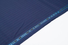Vintage Drago Super 130’s Wool – 2.4m – 240g – Navy Pinstripe w/ Burgundy & Azur
