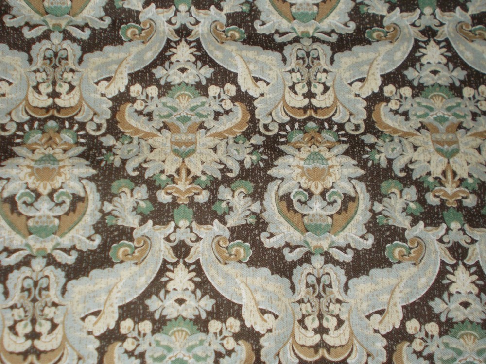 1.5 Yards PAISLEY Multicolor on Brown Print 100% Cotton Quilt Fabric by PIECE