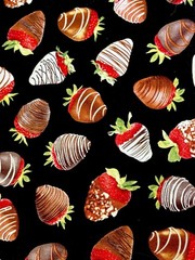 VTG Chocolate Strawberries by HI- Fashion – BTY: 36” x 44”