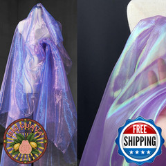 11 Yard Magic Iridescent Laser Gradient Organza Fabric Holographic Gauze Fabric