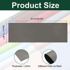 Faux Leather Sheets 12×36 Inch Solid PU Leather Fabric Slate Gray/Black