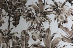 CHIVASSO CURTAIN FABRIC DESIGN “Jungle Like” 3.6 METRES CHARCOAL LINEN BLEND
