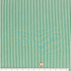 Green Striped Cotton Fabric: Yarn-Dyed Woven Shirting 58-inch Wide