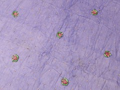 Sushila Vintage Blue Scrap Dupatta Pure Chiffon Stone Glass Beads Work LongStole