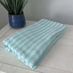 2 YARDS & 63″ Wide, Knitted Blue White Lightweight Stretch Quality Woven Fabric