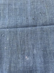 Antique Japanese BORO Indigo Kaya Mosquito Net Fabric Faded Distressed Blue 74″