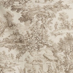 Toile de Jouy Various Colors by the Metre | Height 280cm | 100% Cotton