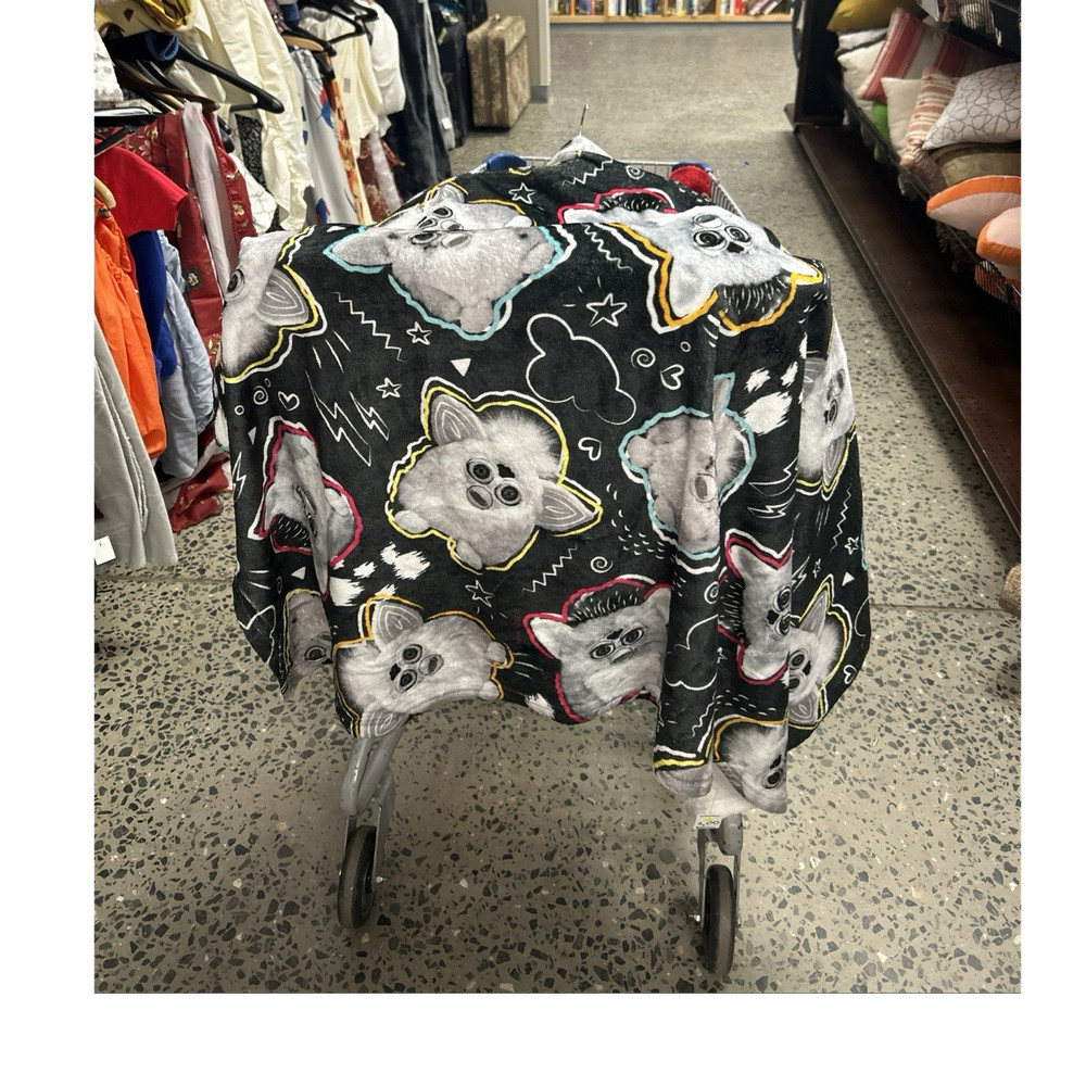 Cartoon Animal Faces Print Fabric Black Gray White Yellow Red Blue Novelty Theme