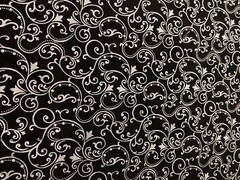 PAISLEY SWIRLS OF METALLIC SILVER ON BLACK BACKGROUND COTTON FABRIC FQ