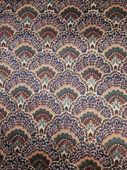 VTG Ambiance HTF Scalloped Art Deco Style Print Cotton Fabric 4.25 Yards X 55″W