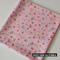 Sanrio Characters Strawberry/Cotton Fabric (Sheeting)FatQuarter Ships from CA