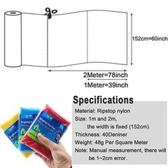 Fabric, Sky Blue Waterproof Ripstop Nylon Fabric 1Meter: 60″x39″ #07 Sky Blue
