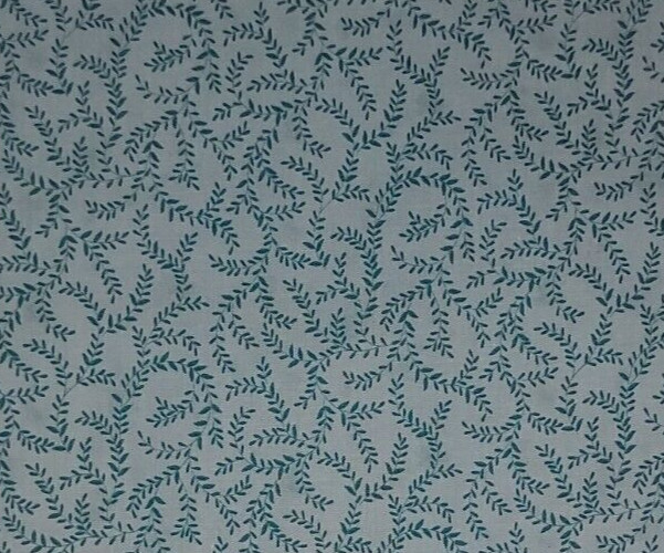 Small Leaves BLENDER Quilters Cotton Teal Lt Blue HALF YARD BTHY