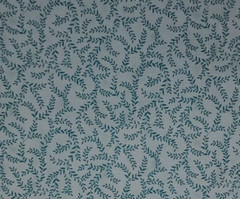 Small Leaves BLENDER Quilters Cotton Teal Lt Blue HALF YARD BTHY
