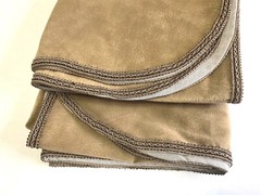 Lot 2 Micro Fiber Faux Suede Leather Table Cover/Skirts Light Brown 46″x43 Cloth