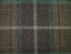 100% Shetland Wool Brown Teal Blue Tartan Upholstery Curtain Cushion Fabric