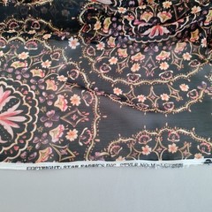 Star Fabrics Inc. Black Floral Sheer Polyester Chiffon Fabric 60×72″