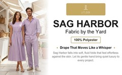 Sag Harbor Twill Fabric by the Yard 100% Polyester Woven 2-Way Stretch Dresses