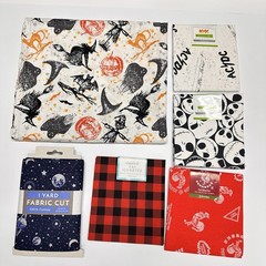 Fabric Lot/6 -(2) Mixed Yards & (4) Fat Quarters 100% Cotton Halloween AC/DC+