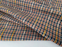 TWEEDY BALMORAL CHECK WOOL CASHMERE SILK BLEND OLIVE -BLUE -TAN MADE IN ITALY A9
