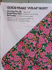 Spring Mills Quick-Make Pink Green Floral Wrap Skirt & Scarf Fabric Panel 6-14