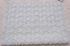 Curly Loops Vintage Chenille Bedspread Fabric, Texturized Blue, 18×12″