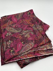 Fuchsia Pink Berry Paisley Floral Satin Fabric Silky Soft Charmeuse 3 YDS x 58”