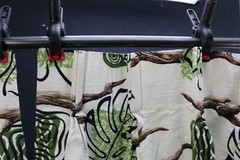 VTG Bark Cloth DRIFTWOOD Material Fabric 2 Drapes Drapery Panels MCM Mid Century
