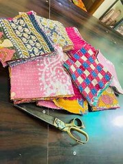 50pcs Kantha Fabric SNIPPET Pack-Kantha Scrap fabric-Scrap Junk Journal-Vintage