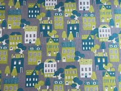 House-House Fabric-Robert Kaufman-Sevenberry-Cotton Flax