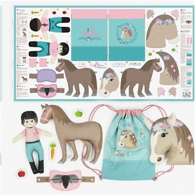 Horse-themed Fabric Sewing Kit with 8 Patterns