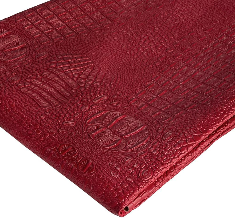 Crocodile Pattern Faux Leather Fabric 36″X54″ Marine Vinyl Soft Alligator Skin S