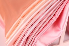 Peach Satin Charmeuse Fabric by the Yard, Silky Charmeuse for Bridal Fashion