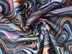 Super Soft Cuddle Fleece Digital Print Fabric Material LIQUID ART