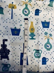 VTG 50-60`s Kitschy Kitchen & Parlor Decor on White Turquoise & Stars BTHY