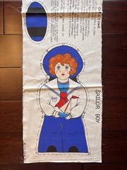 vintage cut-and-sew fabric panel plush “Sailor Boy” doll 16 Inches Tall