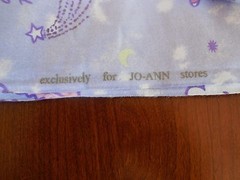 18″ Long, 43″ Wide, “Girly Girl” Accessories on Lavender Flannel, Jo-Ann, B117