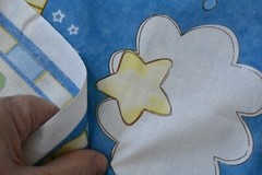 29″ x 44″, Teddy-Bear Baby-Theme on Blue Cotton Panel, SSI/Kylie Kreations,M6915