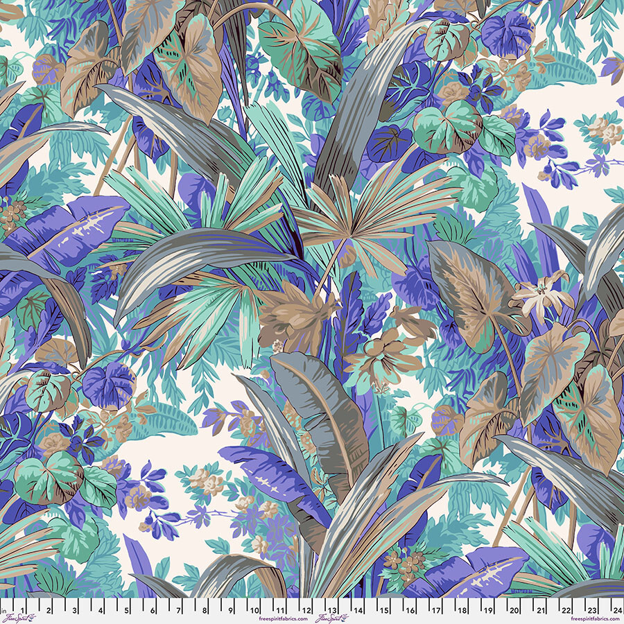 NEW! KAFFE FASSETT PHILIP JACOBS JUNGLE PJ126 IN NEUTRAL COTTON FABRIC HALF YD