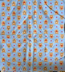 Set Of 4 Blue Baby Themed Fabric Pcs Cotton See Description Below