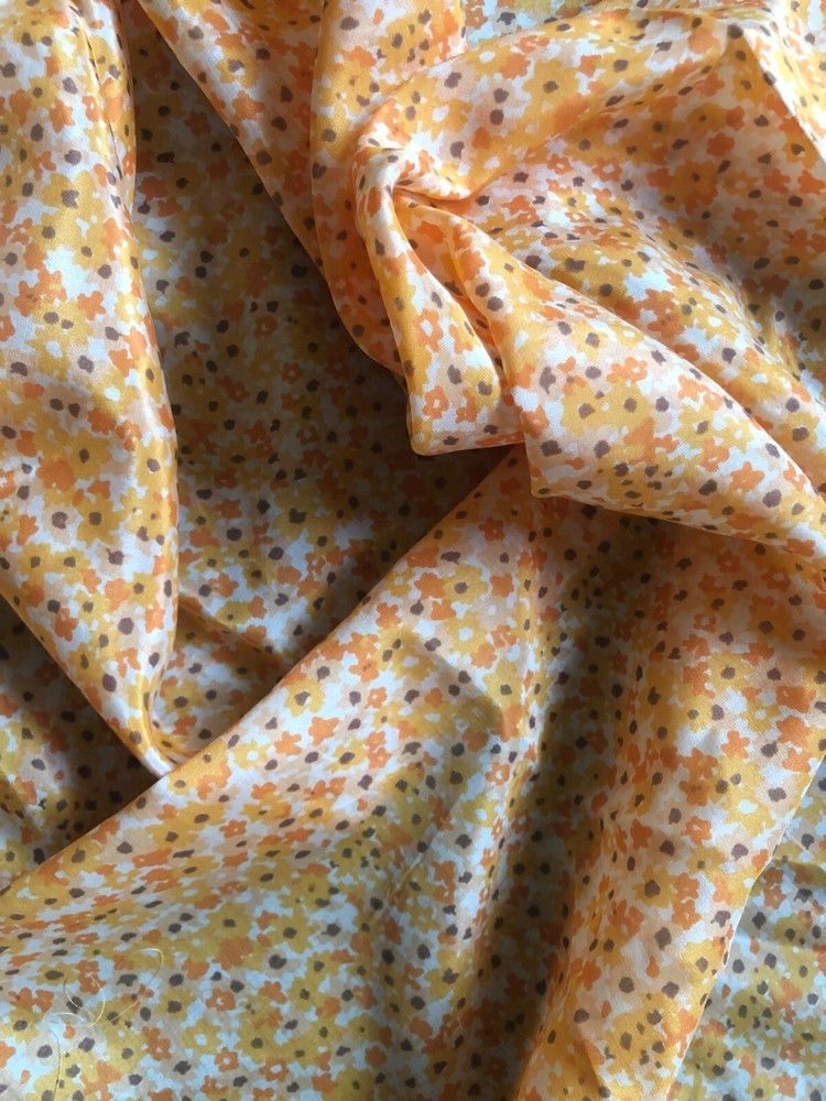 55% pure Silk 45% Cotton Blend Fabric By The Yard Batiste MaxMara Orange 