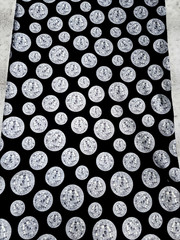 NEW Silver Disco Balls Dance on Black Cotton Sold By The Yard – Nice!