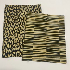 2 pieces Metallic Gold Remnants 7″ & 6″ Cotton Fabric Bundle