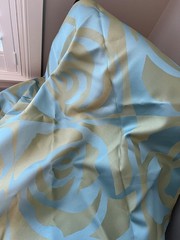 DESIGNTEX ROSE ROWS SEA GRASS 35×60 MODERN GEOMETRIC FABRIC HOME BLUE GREEN CHIC