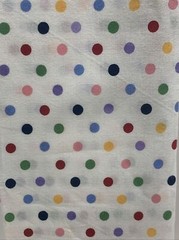 1 1/4 Yard Fabric White Poka Dots Green Yellow Red Blue Pink Purple